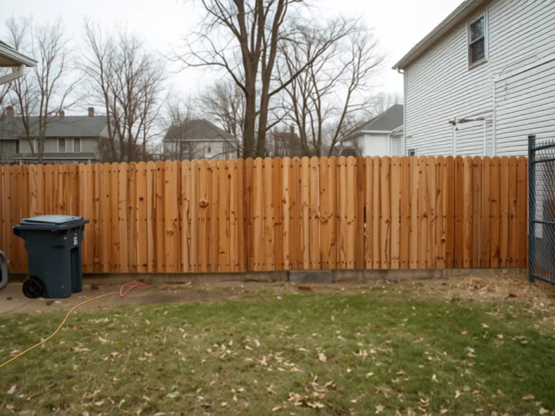 Example of a wood privacy fence, the kind of fencing work we offer